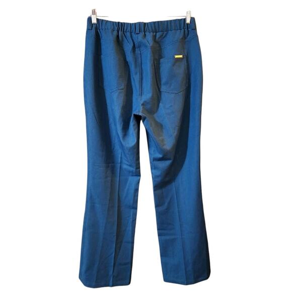 Iman Womens Pull On Pants Size L Blue Elastic Waist Mid Rise Boot Cut Stretch - Picture 2 of 8